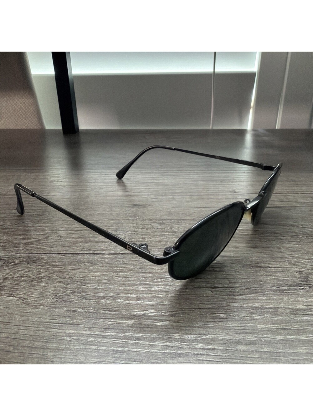 Vintage Vaurent Sunglasses 064 Black Metal Oval France FRAMES ONLY